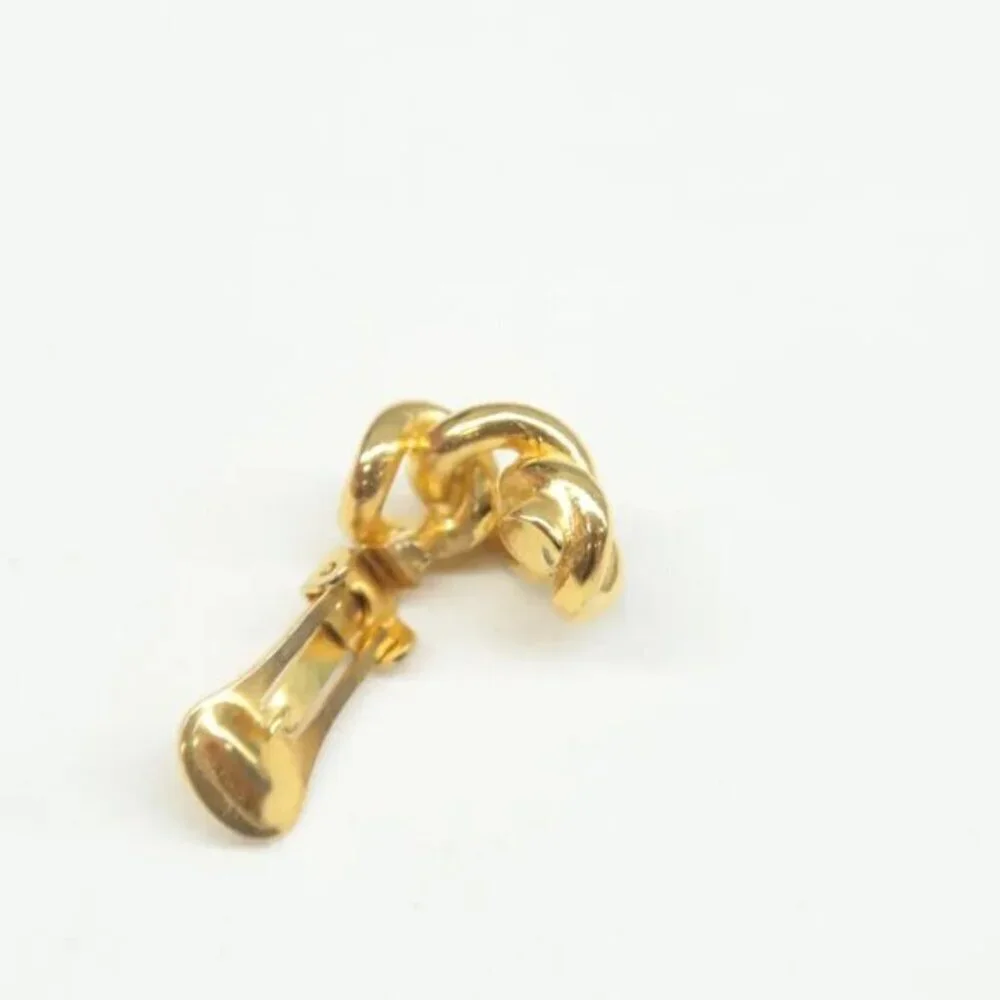 100% Authentic DIOR Gold Metal Clip-On Earrings 302-092924